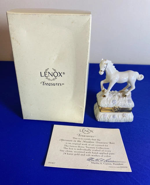 LENOX Treasures Afternoon In The Meadow Horse Trinket Box 1st Issue