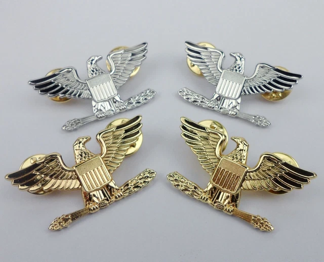 PAIR, US ARMY Officer Colonel Rank Insignia Badge Us Army Eagle