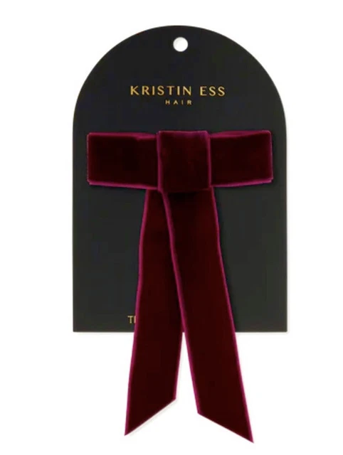 KRISTIN ESS Mini Burgundy Hair Bow Slide Accesory