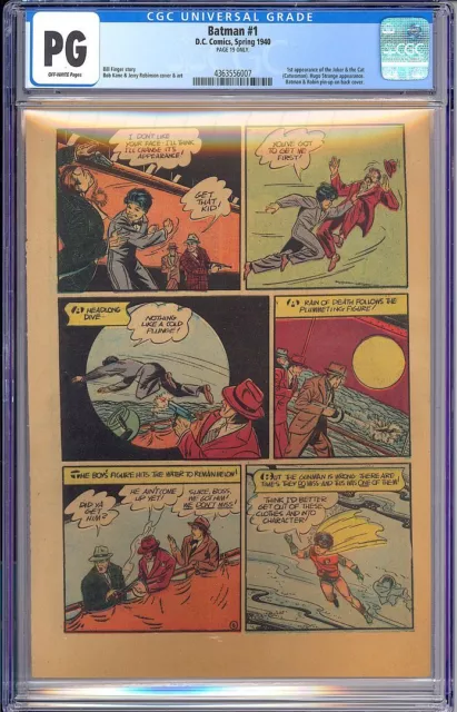 Batman #1 (Page 19 Only) 1st App. The Joker Classic Golden Age DC Comic CGC 1940