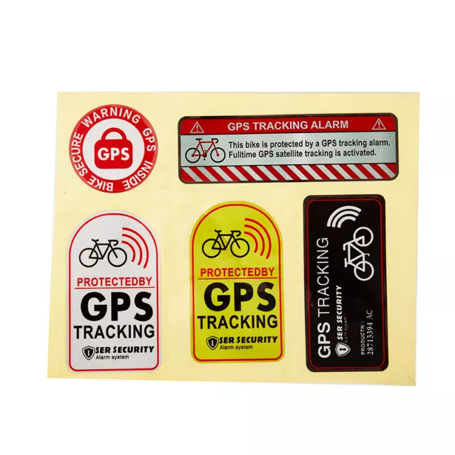 GPS TRACKING Alarm Sticker Reflective WARNING Motorcycle Bike Anti-Theft Stic YT