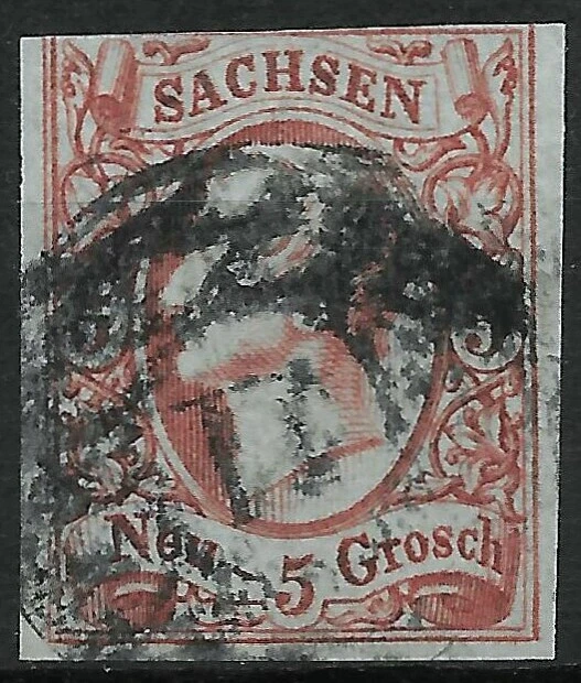 Sachsen 1856 . MiNr.12a . 5 Neugroschen . BPP geprüft