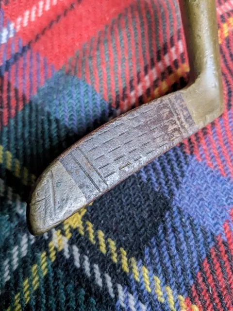 Unusual shaped Brass Putter very heavy - hickory golf