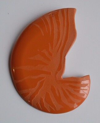 XXL OOAK Artisan handmade biomorphic abstract caramel resin plastic BROOCH PIN