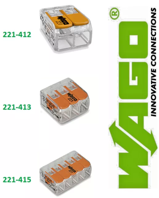 WAGO Klemmen 221 Sortiment Compact Hebelklemme I 221-412 221-413 221-415 I Set