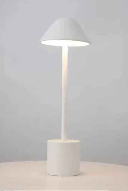 Lampada Da Tavolo Led Ricaricabile Simile Poldina Touch Dimmer Bianca