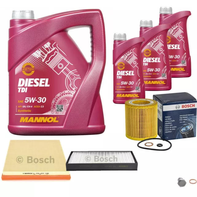 Bosch Inspection Set 8 L mannol Diesel Tdi 5W-30 pour BMW X5 xDrive35i