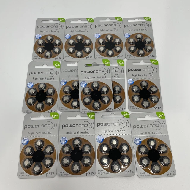 Baterías para audífonos 78 Powerone talla 312, p312 caducidad 4/2023 7/2023