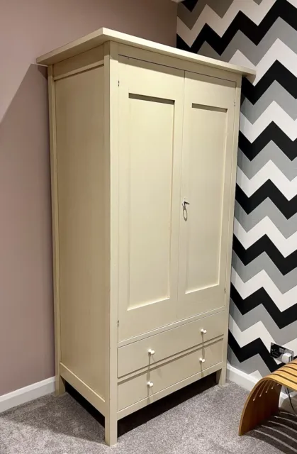 Solid wood painted wardrobe with drawers