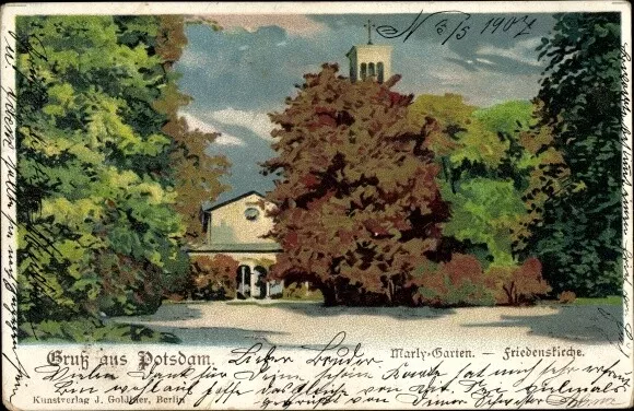 Litho Potsdam in Brandenburg, Marly Garten, Friedenskirche - 10524136