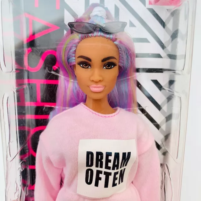 Barbie Fashionistas Doll #136 Dream Often Unicorn Rainbow Pastel Hair Curvy Doll