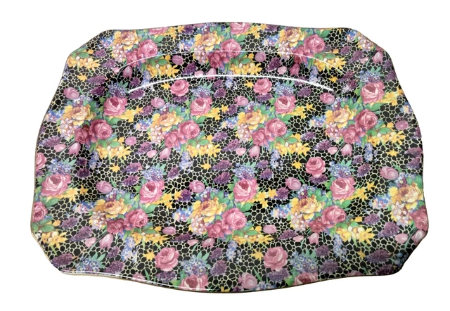 Royal Winton Grimwades Hazel Chintz Rectangular Serv Tray 10x8"  (See Video)