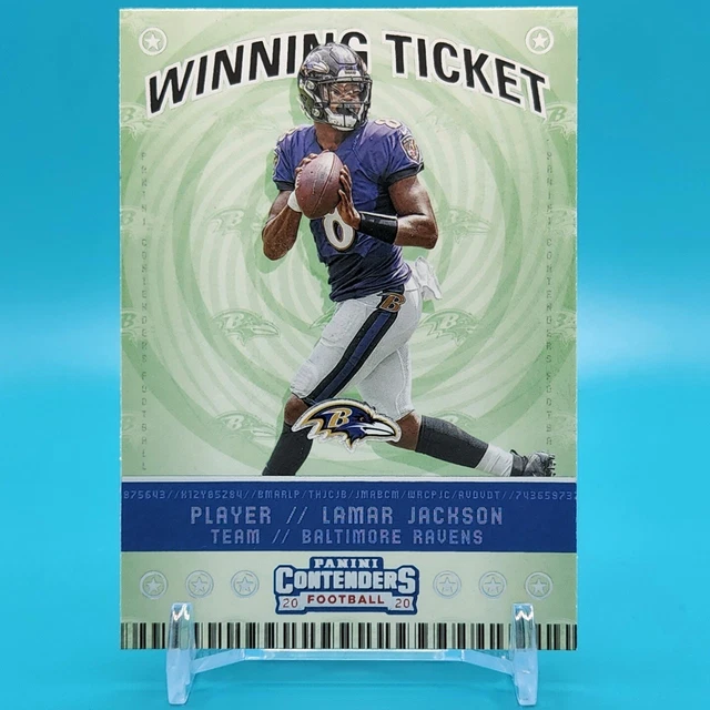 LAMAR JACKSON 2020 Panini Contenders Winning Ticket #WT4 Baltimore Ravens