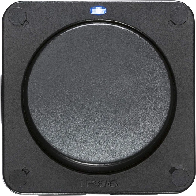Interruptor único resistente a la intemperie para exteriores Knightsbridge OP2, negro, 66,0 mm*90,0 mm