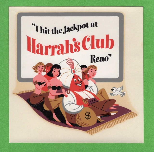 VINTAGE ORIGINAL 1950 Souvenir "Harrah's Club" Genie Reno Nevada Water