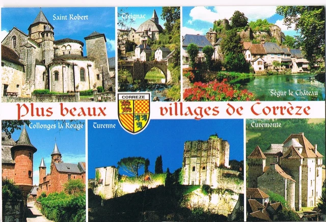 C.POSTALE PLUS BEAUX Villages de CORREZE- Multivues -cpm scans recto