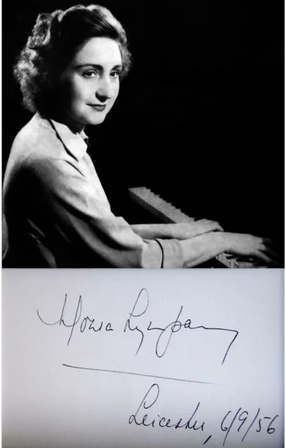 1956 Pianist DAME MOURA LYMPANY Hand SIGNED AUTOGRAPH + PHOTO + MAT Signature