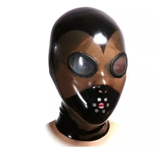 UK Rubber Latex Rubber Full Suit Cosplay Halloween Mask 0.4mm Hood Party BDSM