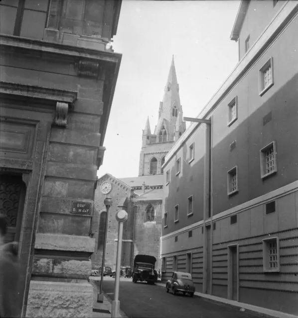 GRENOBLE c. 1950 - Autos Rue Église Isère - Négatif 6 x 6 - ARA 128