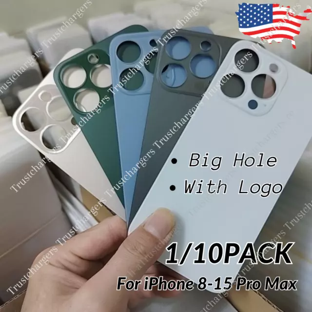 1-10 Lot Back Glass Replacement Big Hole For iPhone 11 12 13 14 15 XR Rear Cover