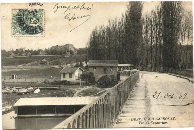 DRAVEIL Champrosay (91) Vue du Sanatorium. Postée en 1907.