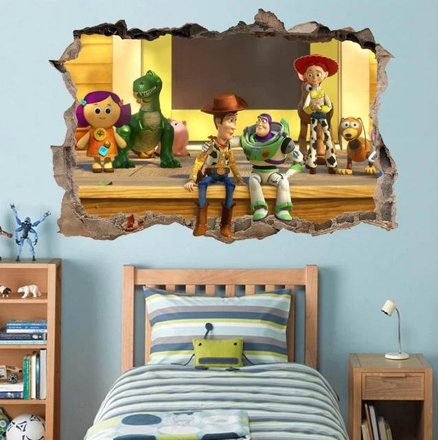TOY STORY WOODY Buzz Lightyear Smashed Wall Decal Wall Sticker Art