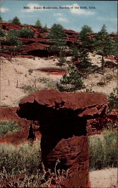 Giant Mushroom rock formation Garden of Gods Colorado c1910 vintage postcard