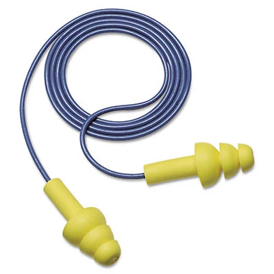 3M 3404004 UltraFit Ear Plugs  Corded  Premolded  Yellow  100 Pairs/Box