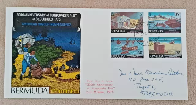 Bermuda First Day Cover 1975 200th Anniversary Gunpowder Plot