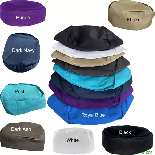 Skull Cap Chefs Catering Hats Cook Food Preparation Kitchen Head Covered Uniform