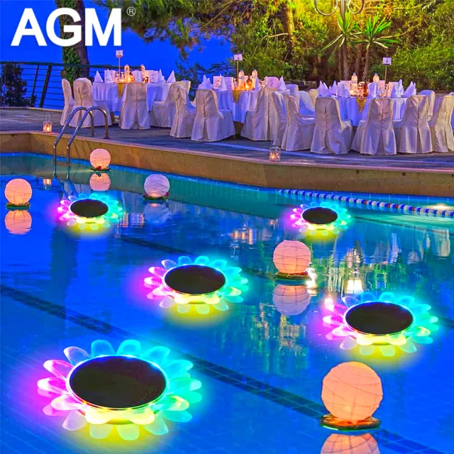 Solar Power Swimming Pool Light Floating LED Pond Lights RGB Hot Tub Spa Lamp UK