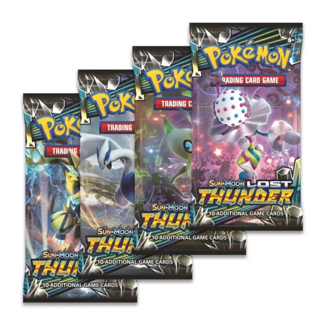 Pokemon TCG Sun & Moon Lost Thunder Booster Pack Art Set (4x New Boosters)