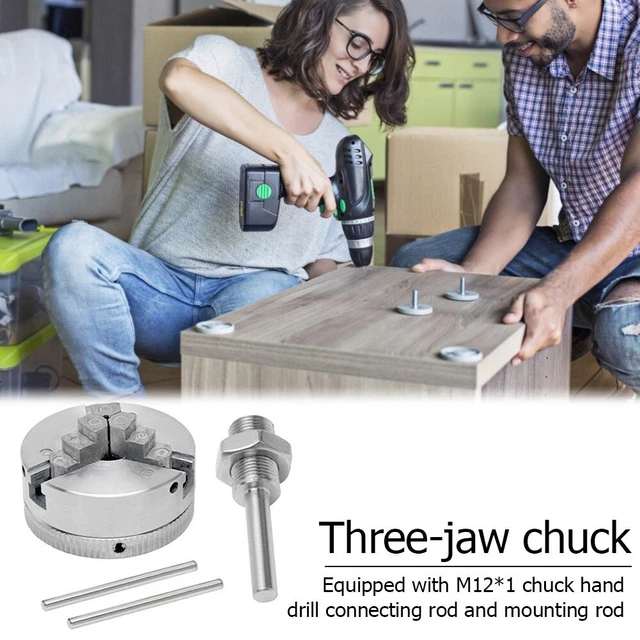 Mini Drill Chuck,Z011 Metal 4 Jaws Manual Lathe Chuck Clamp HCS,Self-Centering