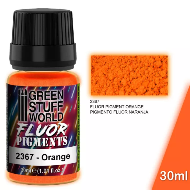 Pigmentos FLUOR NARANJA - Pincel pigmentos fluorescente ultravioleta warhammer