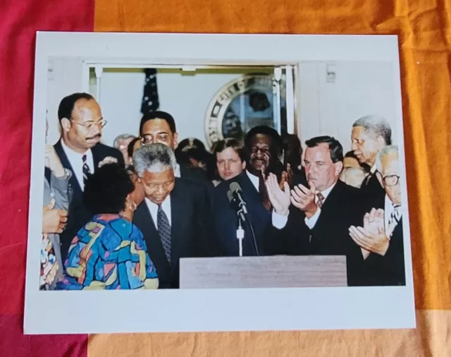 Nelson Mandela Vintage Original Color Photo Chicago City Hall Daley Jackson