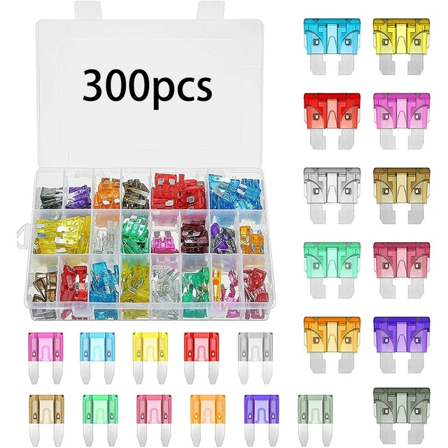 300Pcs Car Blade Fuse Assortment Assorted Kit Blade Set Auto Truck Automotive A