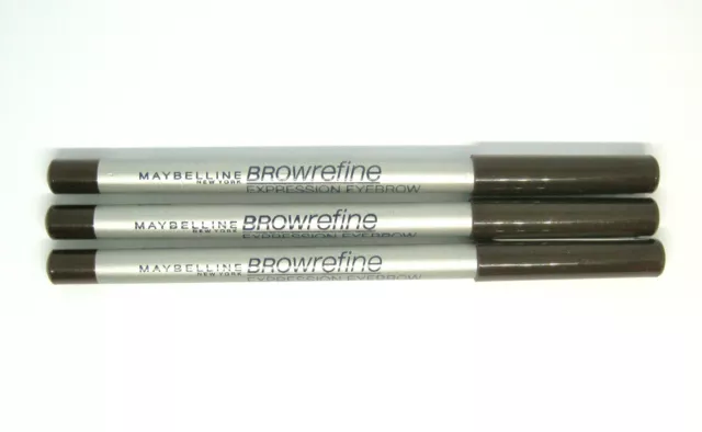 3 x MAYBELLINE BROWrefine BROW refine EXPRESSION EYEBROW pencil - BROWN / braun