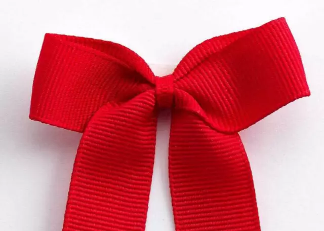 Large 5cm Red Grosgrain Bows Self Adhesive Pre-Tied 16mm Ribbon Craft