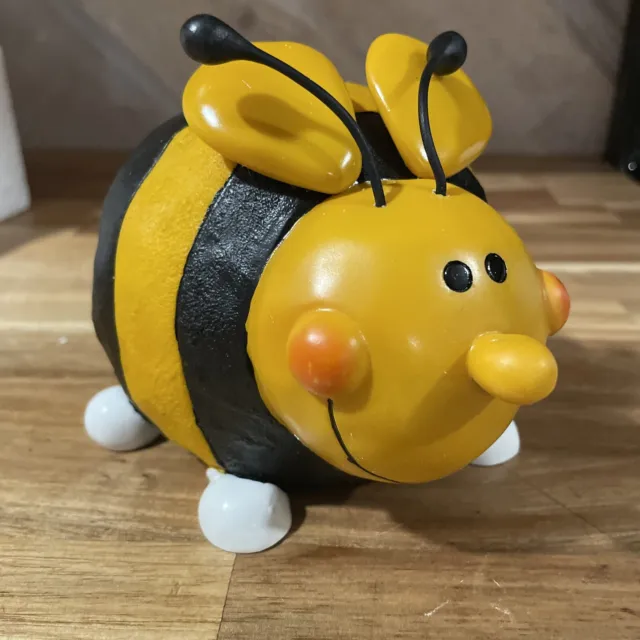 Bumble Bee Piggy Bank Cute Round Bee with White Feet  NEW