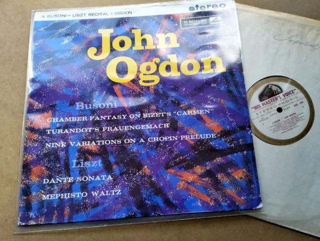 ASD 434  LP  JOHN GORDON Busono Litz Recital  HMV W/L  1ST UK 1961  Rare STEREO
