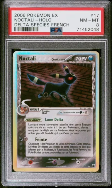 Carte Pokémon Noctali Holo 17/113 Espèce Delta Bloc Ex FR PSA 8 Ultra Rare