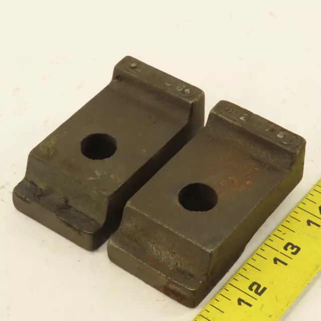 3-1/8" x 1-5/8" Cast Iron Hold Down Toe Clamp Lot Of 2 3