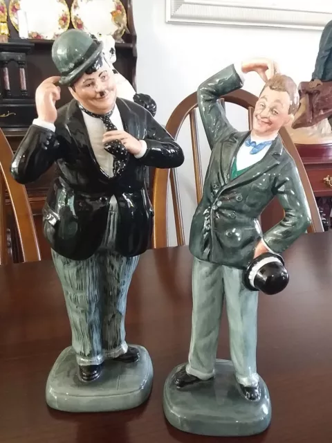 Royal Doulton Figurines Oliver Hardy And Stan Laurel Hn 2775 And Hn 2774 Ltd Ed