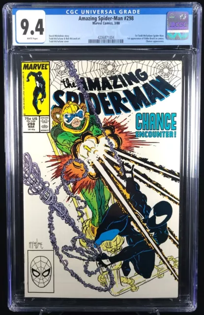 Amazing Spider-Man #298 CGC 9.4 WHITE - 1st McFarlane & 1st Venom Cameo Ever