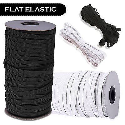Plano Cordón Elástico Banda Blanco Negro Pretinas para Costura Confección Trajes