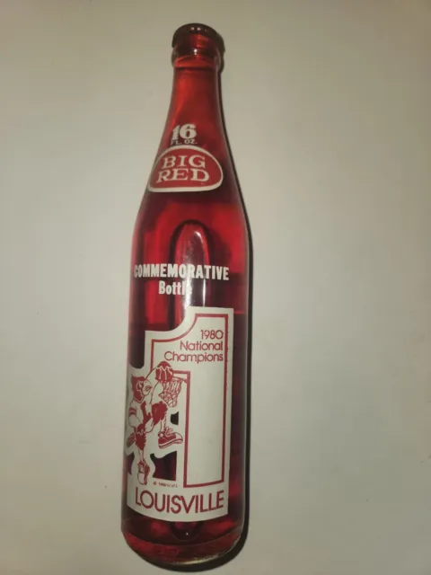 UNOPENED 1980 National Champions Louisville Cardinals Big Red Bottle 16 Oz.