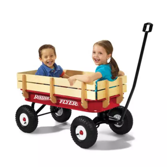 Radio Flyer Full Size All Terrain Classic Steel and Wood Pull Along Wagon (Used)