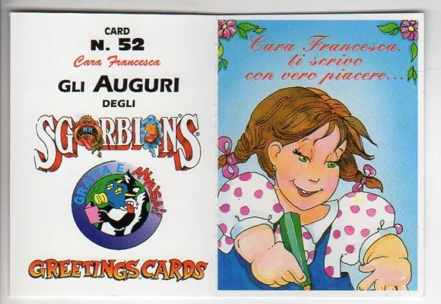 figurina  CARD GLI AUGURI DEGLI SGORBIONS NUMERO 52