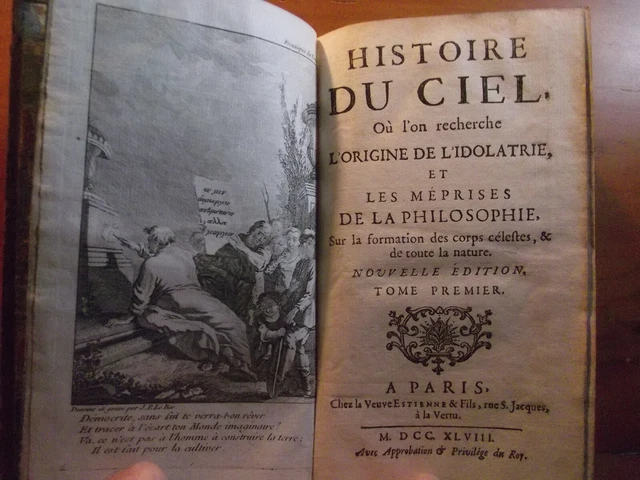 HISTOIRE DU CIEL, ou l'on recherche l'origine de l'idolatrie. 2 vols 1748