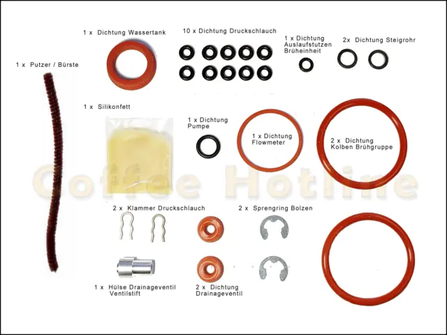 Jura F50 Classic Dichtung O-Ring SET  Brühgruppe Flowmeter Drainageventil Tank